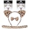 Janinka Cheetah Costume Set Cheetah Ears Headband Leopard Cat Tail Bow Tie Face Stickers for Halloween CosplayLeopard Style