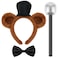 Kavoc 3Pcs Bear Costume Set Include Bear Headband Black Bow Tie and Microphone Prop for Halloween Fancy Dress Up