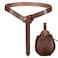 LEIFIDE 2 Pcs Renaissance Belt Pouch Medieval Viking Pirate Leather Pouch Bag Embossed Costume AccessoriesBrownVintage