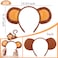 ODESABO 2PCS Monkey Ears and Tail for AdultMonkey Costume Headband Accessory for Women Halloween Cosplay Set Brown