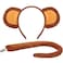 ODESABO 2PCS Monkey Ears and Tail for AdultMonkey Costume Headband Accessory for Women Halloween Cosplay Set Brown
