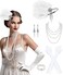 PLULON 8 Pcs 1920s Flapper Accessories Set for Women Great Gatsby Headband Headpiece Roaring 20s Costume Accessories Set