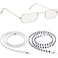Blulu 1 Pair Small Granny Glasses with Chain Old Lady Costume Glasses Grandpa Dress up Eyeglasses 2 Beaded Sunglasses ChainsGold Rectangular Frame