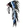 Novum Crafts Feather Headdress Native American Indian Inspired Blue Tips
