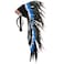 Novum Crafts Feather Headdress Native American Indian Inspired Blue Tips