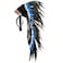 Novum Crafts Feather Headdress Native American Indian Inspired Blue Tips