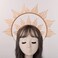 BLESSUME Gold Spike Halo Crown Headpiece NYLON ZIP TIE Wedding Bride Hair Band Tiara