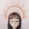 BLESSUME Gold Spike Halo Crown Headpiece NYLON ZIP TIE Wedding Bride Hair Band Tiara