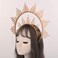 BLESSUME Gold Spike Halo Crown Headpiece NYLON ZIP TIE Wedding Bride Hair Band Tiara