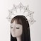 BLESSUME Halo Crown Mary Goddess Headband Women Halloween Costume Headpiece Silver 2