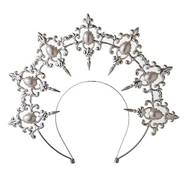 BLESSUME Halo Crown Mary Goddess Headband Women Halloween Costume Headpiece Silver 2