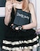 URAWESO Womens Lolita Bloomers Y2k Grunge Ruffles Pumpkin Pants Black and White