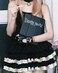 URAWESO Womens Lolita Bloomers Y2k Grunge Ruffles Pumpkin Pants Black and White