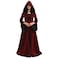 BLESSUME Women Renaissance Medieval Witch Dress Cosplay Costume Wine Red S