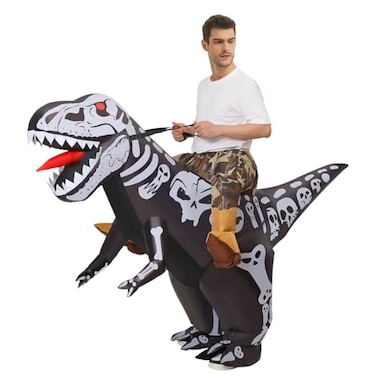 COMIN Inflatable Skeleton Dinosaur Costume for Adults Rideon Dinosaur Inflatable Costume Blow Up Dinosaur Inflatable Costume for Halloween Party 63