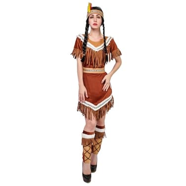 KalcyKizz Adult Native Maiden Indian Woman Costume M