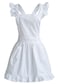 LilMents Petite Maid Ruffle Retro Apron Kitchen Cooking Cleaning Fancy Dress Cosplay Costume White
