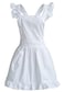 LilMents Petite Maid Ruffle Retro Apron Kitchen Cooking Cleaning Fancy Dress Cosplay Costume White