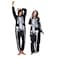 ReneeCho Skeleton Pajama Adult Skeleton Costume Unisex Halloween Onesie Costume Black