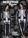 ReneeCho Skeleton Pajama Adult Skeleton Costume Unisex Halloween Onesie Costume Black