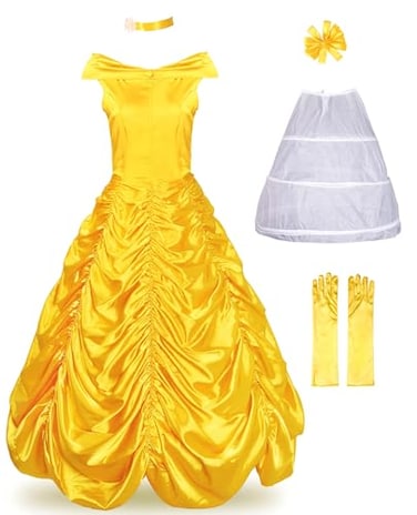 JerrisApparel Womens Princess Costume Halloween Party Dress 68 Yellow