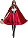 Soyoekbt Womens Little Red Riding Hood Costume Halloween Cloak Cosplay 1012