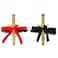 Simple polymer 2 Pcs Bow Garter with Pirate Dagger Lace Bow Leg Ring Sword Leg Holster for Halloween Dress Up Props rdeBlack