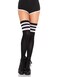 Leg Avenue womens Athletic Three Striped Knee High Socks BlackWhite One Size