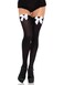 Leg Avenue Womens Satin Bow Accent Thigh Highs OS BlackWhite
