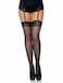 Leg Avenue Womens Sheer Thigh Highs with Lace Top Black