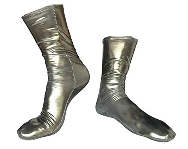 Seeksmile Unisex Shiny Metallic Costume Socks Gray