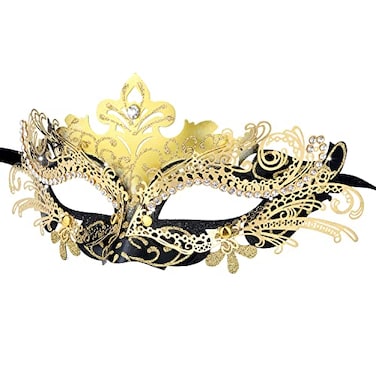 Hoshin Masquerade Mask Mardi Gras Deecorations Venetian Masks for Womens Gold Black