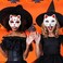 IbErsa 5 Pcs Cat Masks White Paper Blank Hand Painted Masks Halloween Masquerade Costume Cosplay Accessories
