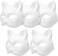 IbErsa 5 Pcs Cat Masks White Paper Blank Hand Painted Masks Halloween Masquerade Costume Cosplay Accessories