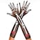 Music Legs Womens Skeleton and Rose Print Fishnet Over The Elbow Gloves BlackWhiteRed One Size