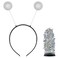 Funcredible Silver Alien Antenna Headband with Glitter Intergalactic Costume Headpiece Space Costume Accessory Set for Cosplay Festivals Photo Shoots