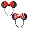 ETLUK Mouse Ears Headbands 2 PCS Black Red Bow Headband Classic Shinny Bow Cute Headbands for Women Girls Red Dot Black