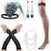 cridoz Cridoz Flapper Accessories for Women 1920s Gatsby Roaring 20s Style Includes Gloves Headbands Necklace Dark Green