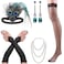 cridoz Cridoz Flapper Accessories for Women 1920s Gatsby Roaring 20s Style Includes Gloves Headbands Necklace Dark Green