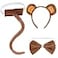 obmwang 3 Pieces Monkey Costume Set Monkey Ears Headband Bow tie and Tail Animal Monkey Accessories for Halloween Dress Up Party