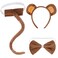 obmwang 3 Pieces Monkey Costume Set Monkey Ears Headband Bow tie and Tail Animal Monkey Accessories for Halloween Dress Up Party