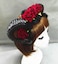 Qhome Party Restyle Sheep Horn Rose Flower Headband Gothic Beauty Horror Horns Halloween
