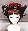 Qhome Party Restyle Sheep Horn Rose Flower Headband Gothic Beauty Horror Horns Halloween