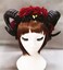 Qhome Party Restyle Sheep Horn Rose Flower Headband Gothic Beauty Horror Horns Halloween