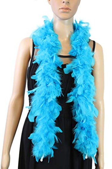 Flydreamfeathers 25 Gram 4 Feet Long Chandelle Feather Boa Great for Party Wedding Halloween Costume Christmas Tree Decoration Turquoise