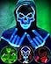 Sumind Halloween LED Mask Scary LED Skeleton Hacker Glow in the Dark Mask for Halloween Costume PartyBlue