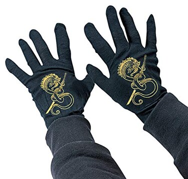 Rubies Ninja Black Gloves for Kids Boys No Size