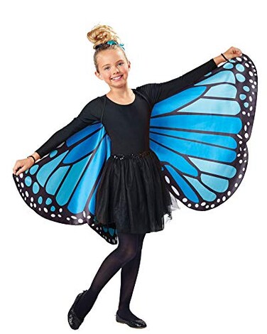 Seasons Kids Monarch Butterfly Cape Wings Blue One Size