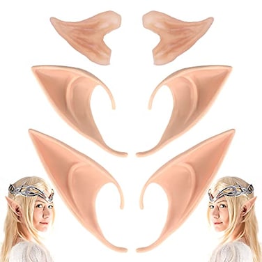 CEDAR BRIGHT Cosplay Elf Ears Fairy Pixie Party Dress Up Costume Masquerade Accessories for Halloween Christmas 3 Pairs