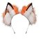 VIGVAN Handmade Wolf Fox Ears Animal Cosplay Cute Head Accessories for Halloween Orange